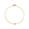Personalized diamond initial gold bracelet - sparkling letter charm for elegant wrist