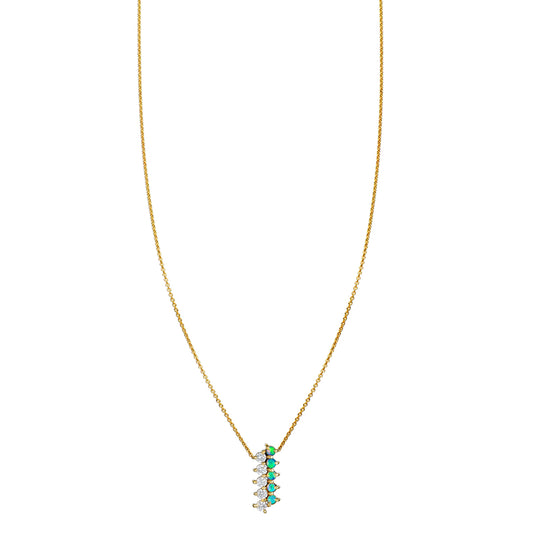 diamond opal medium ladder necklace