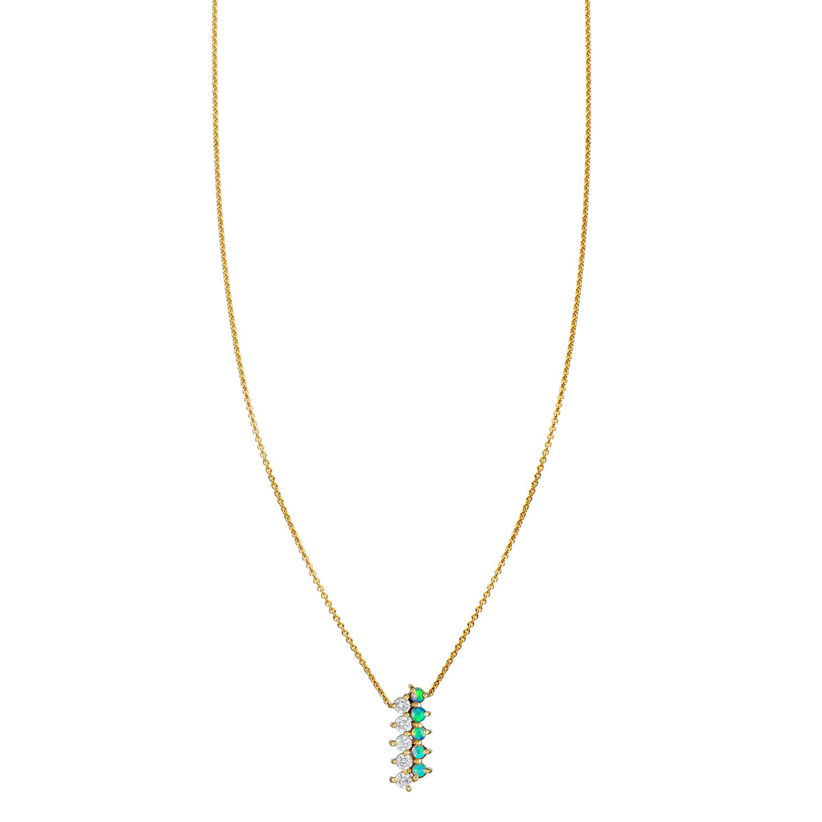 diamond opal medium ladder necklace
