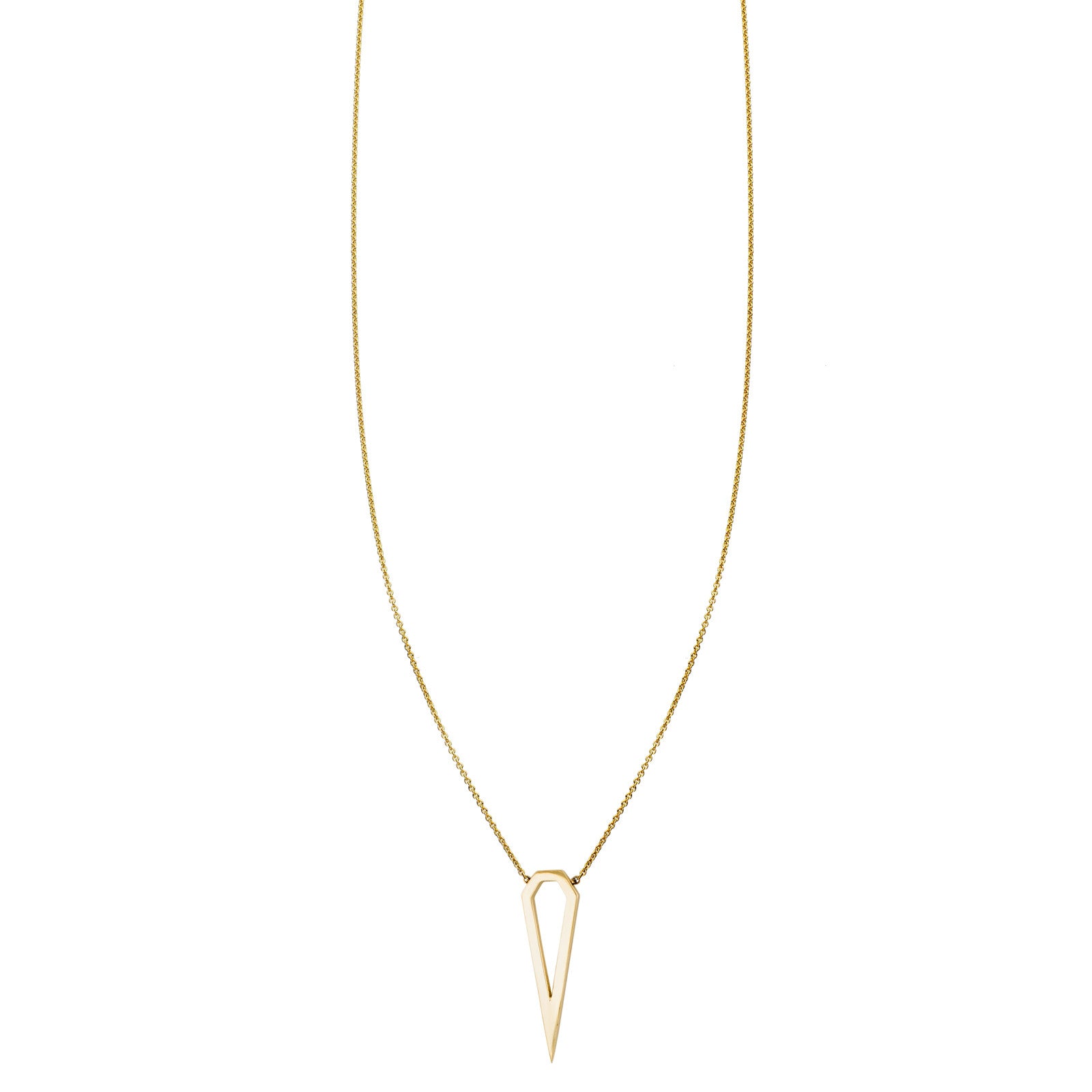 diamond outline dainty charm petite necklace 14k yellow gold PRN 364 14KY