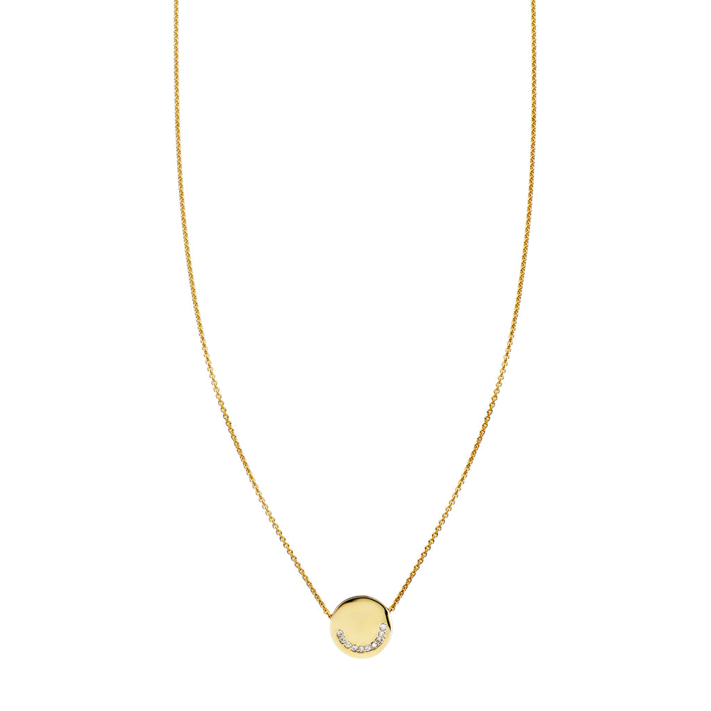 diamond smile coin necklace