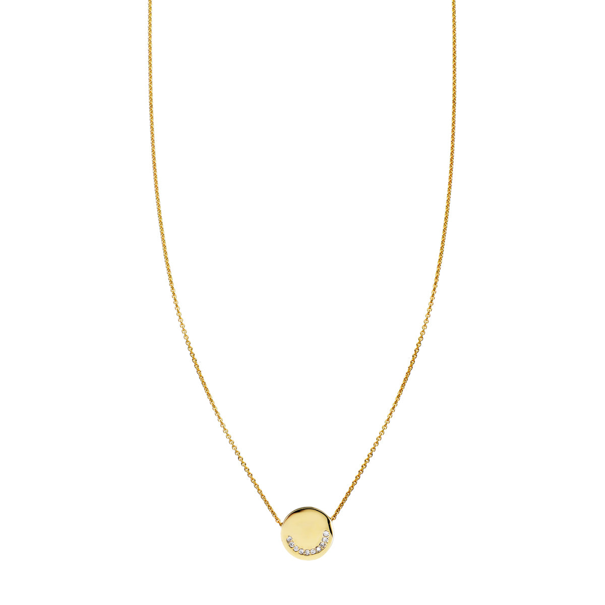 diamond smile coin necklace