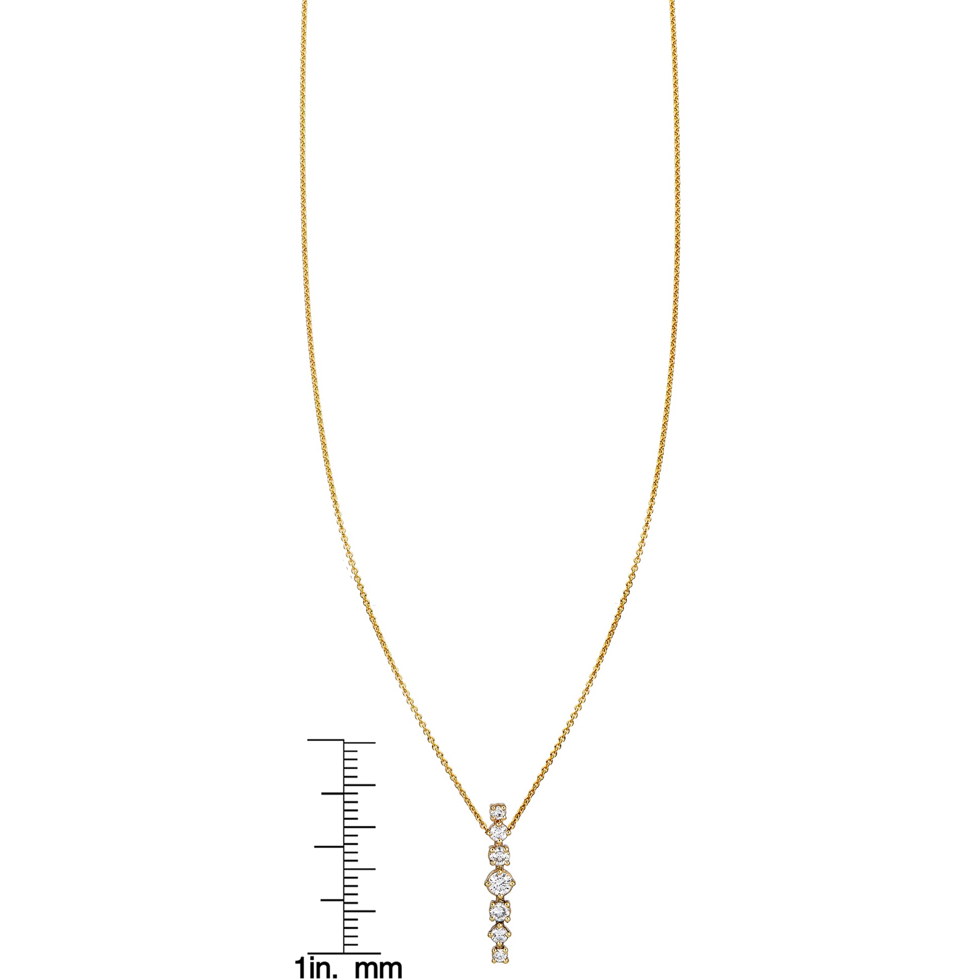 diamond totem gold necklace with ruler