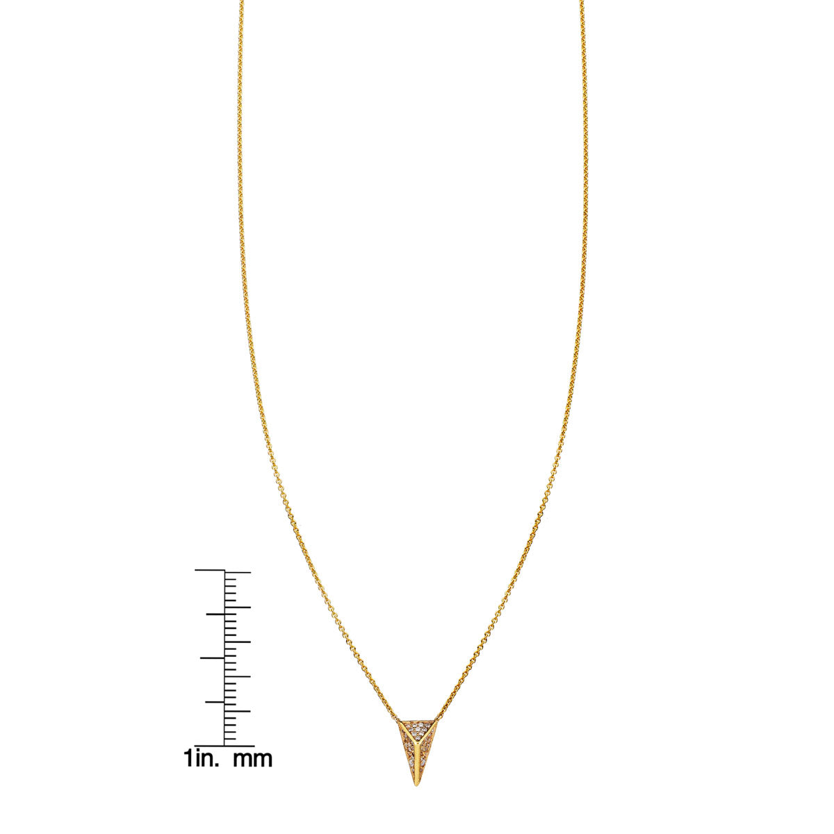 diamond vertical spike necklace scale measurement
