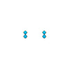 double bubble turquoise earrings PRE 506 14k