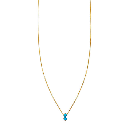 double bubble turquoise necklace PRN 503 14k