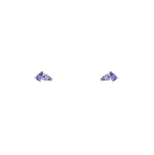 double pear iolite stud earrings pre 608 14k io