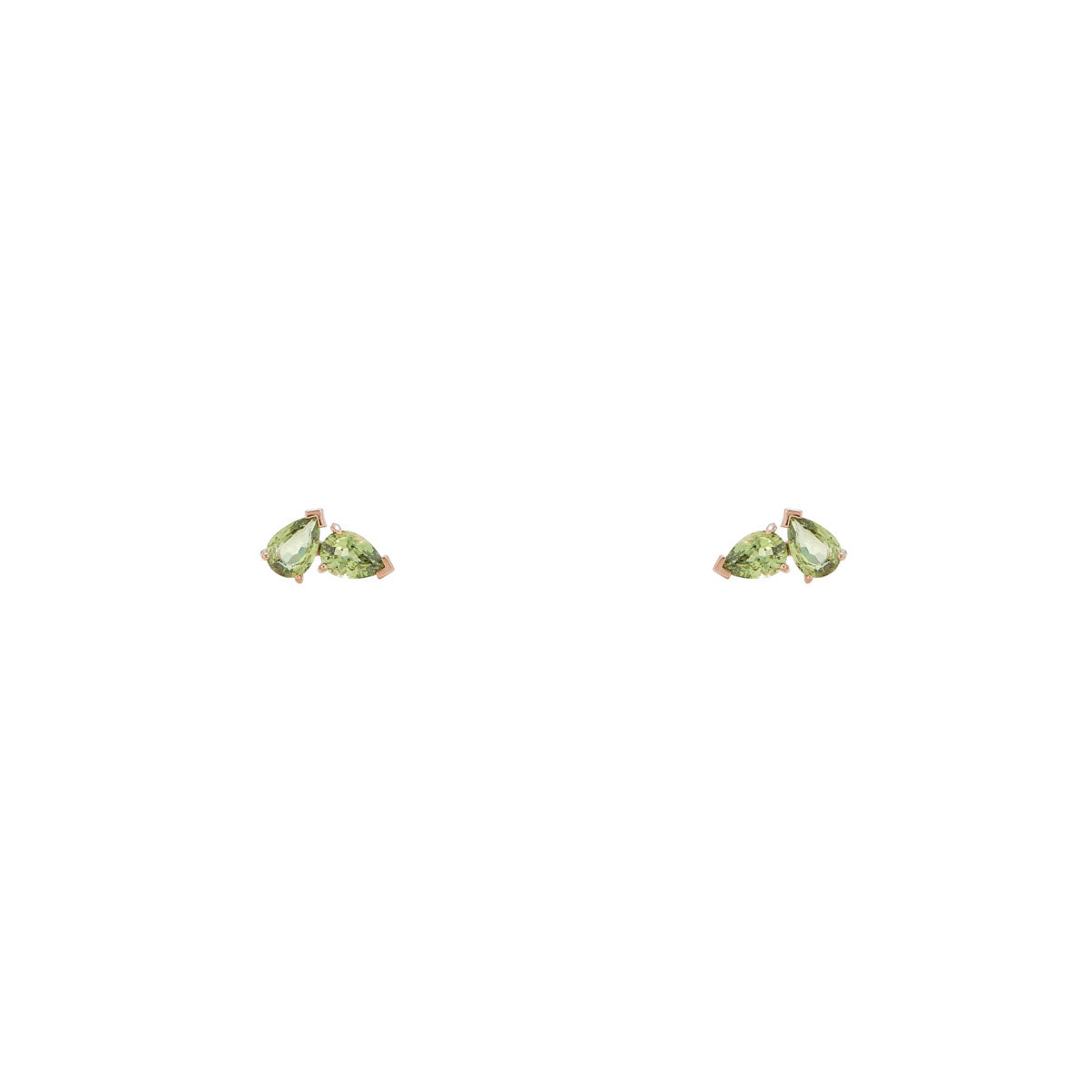 double pear peridot stud earrings pre 608 14k pd