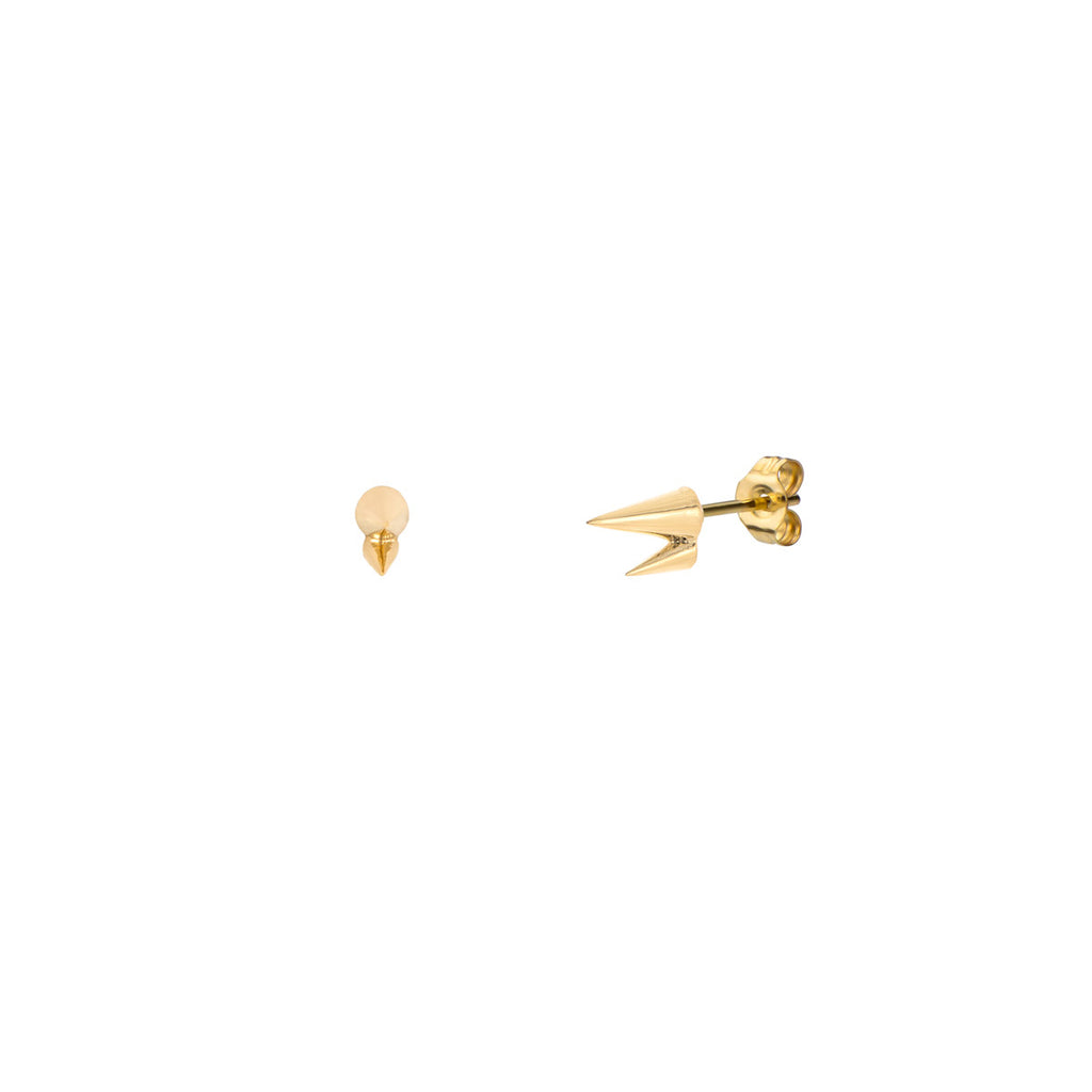 double spike stud earrings PRE 416 14KY