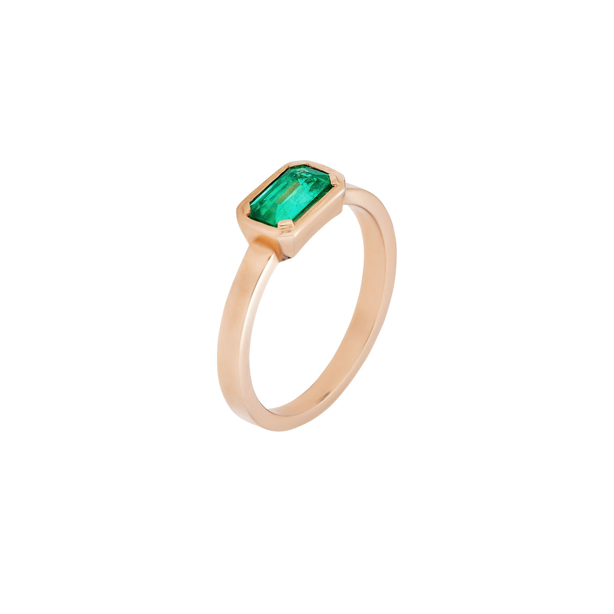 emerald cut gold bezel ring 2_1