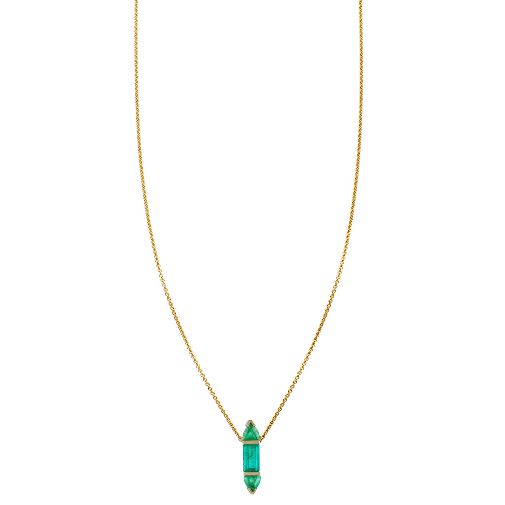 emerald window charm necklace