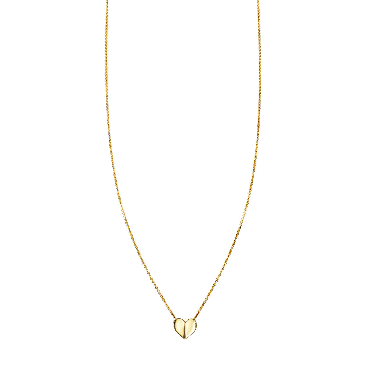 folded heart gold necklace prn 371 14k