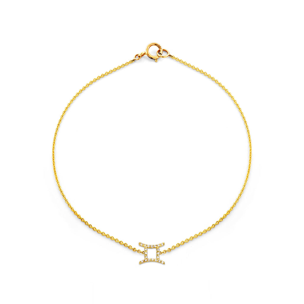 gemini diamond zodiac bracelet PRB 441 14K
