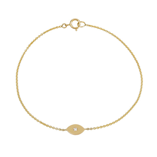 gold and diamond evil eye bracelet