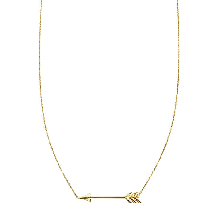 gold arrow charm pendant necklace prn201 14k