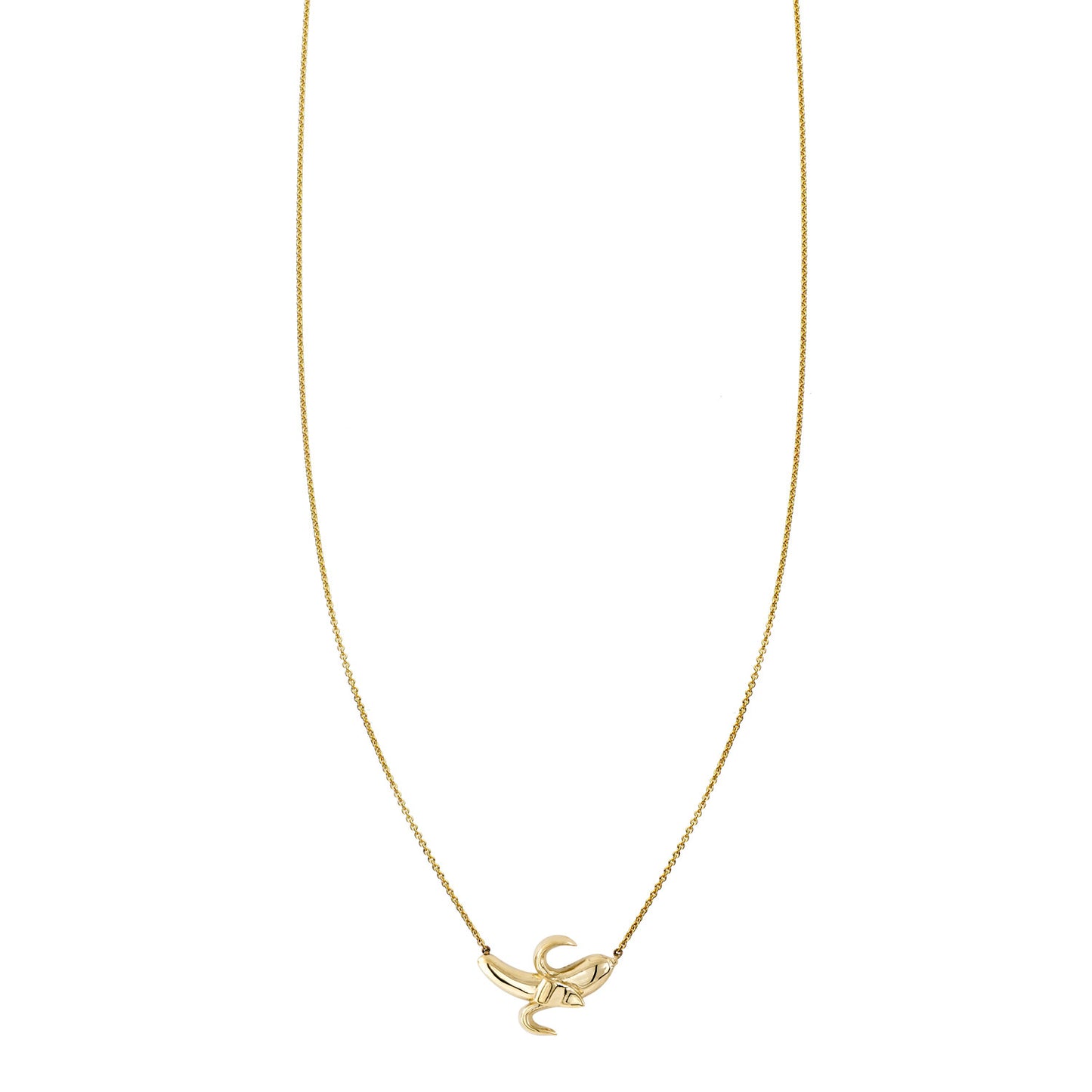 gold banana tiny charm light necklace PRN 373 14KY