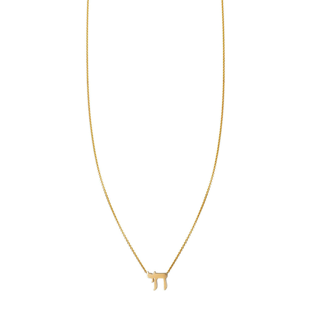 Gold Chai necklace - symbolic Hebrew life pendant on elegant chain