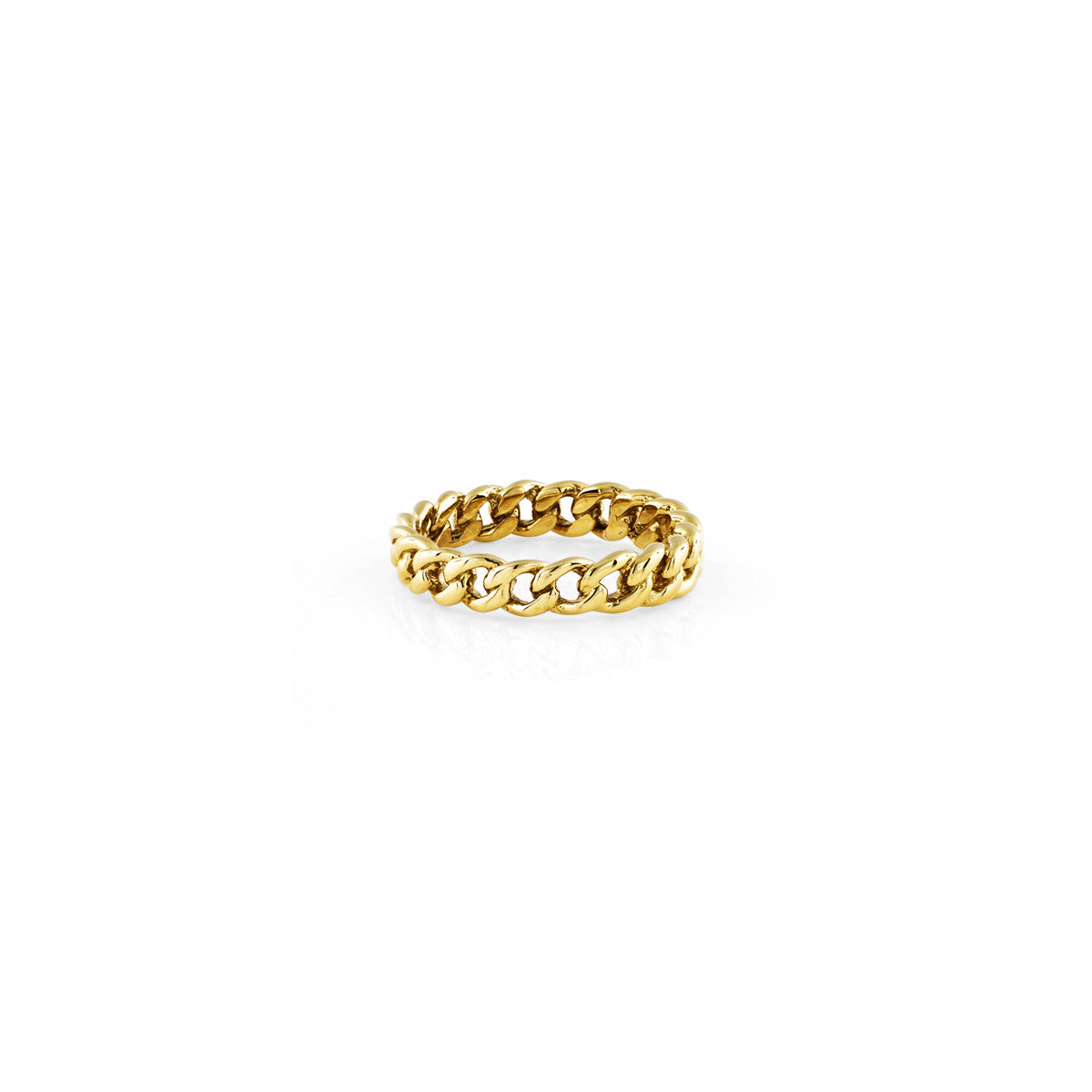 gold cuban link chain ring for women PRR 010
