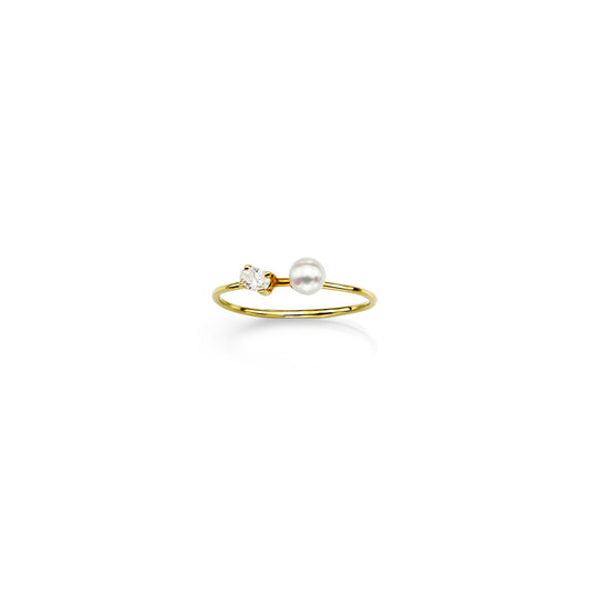 gold diamond pearl darling ring PRR 014