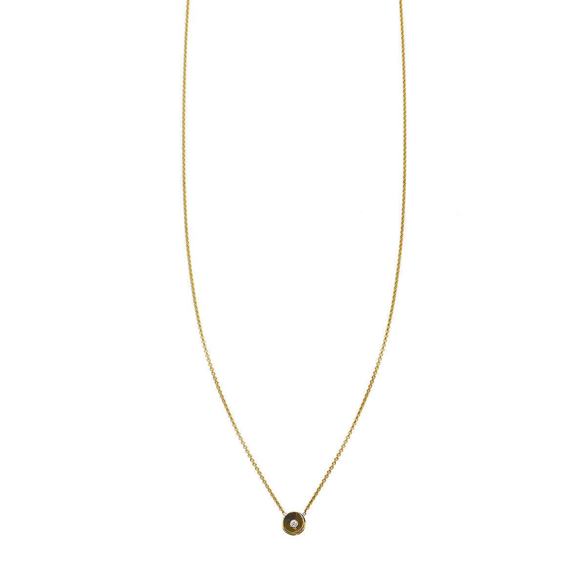 Gold diamond sun disk charm necklace - celestial inspired jewelry with sparkling rays