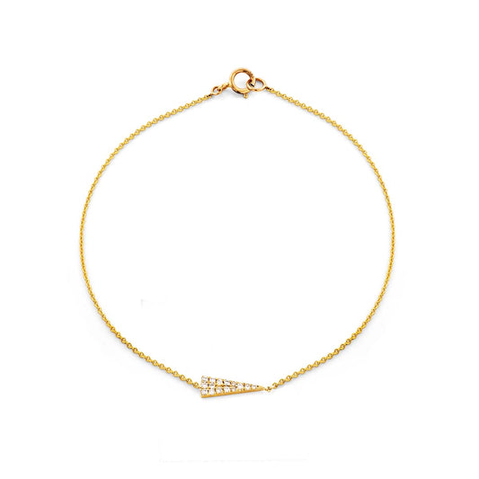 gold diamond triangle chip bracelet prb 052 14ky