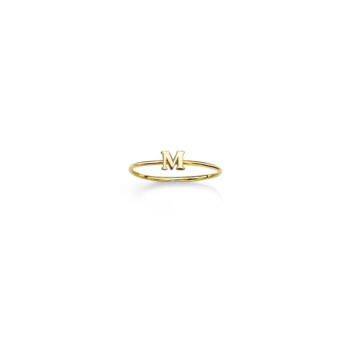 gold inital womens ring PRR 016 M