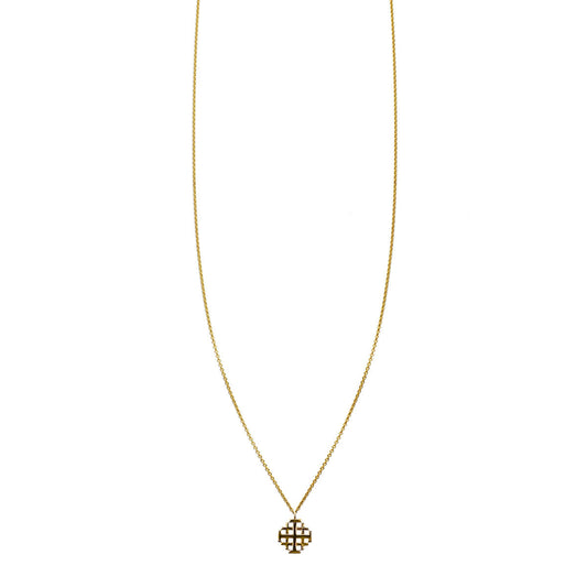 gold jerusalem cross charm pendant necklace PRN 017
