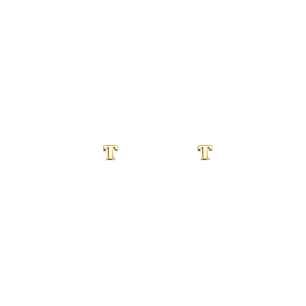 Gold Letter Initial Stud Earrings by Phoenix Roze: Subtle elegance for personalized style.