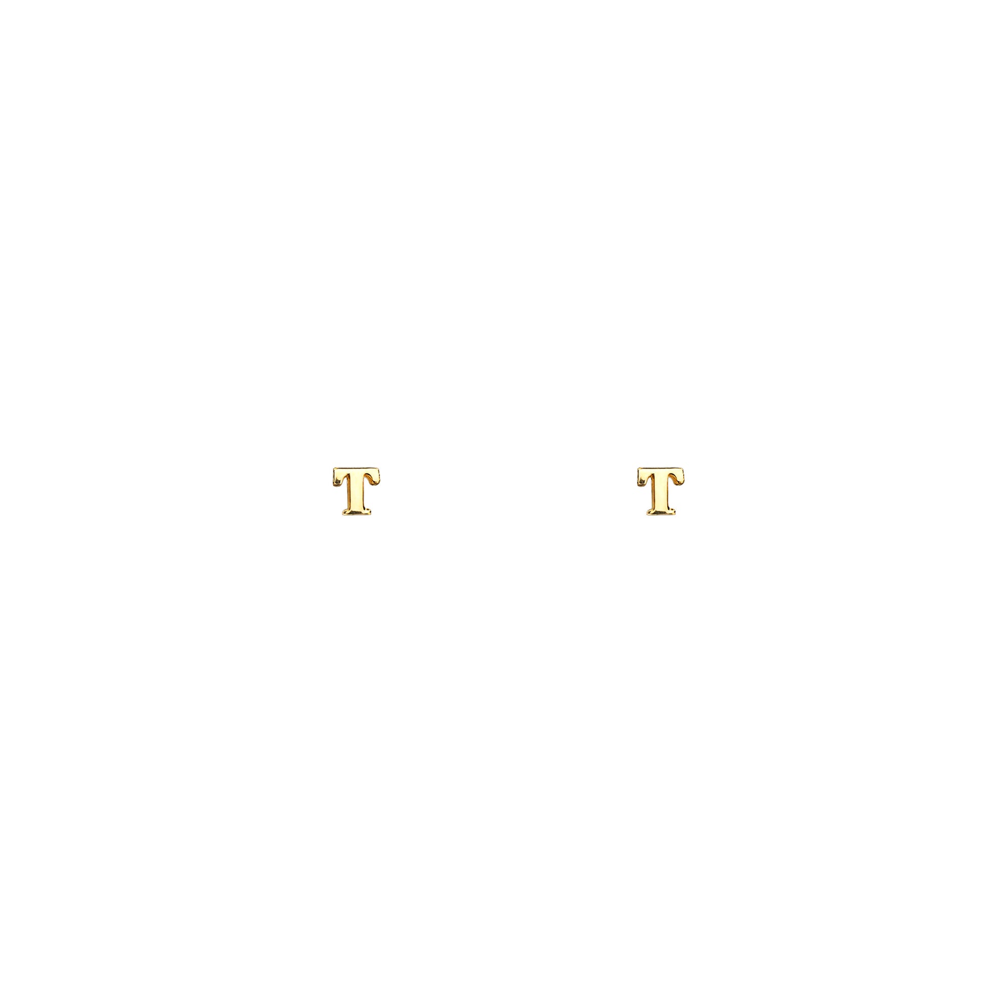 gold letter initial stud earrings PRE 012