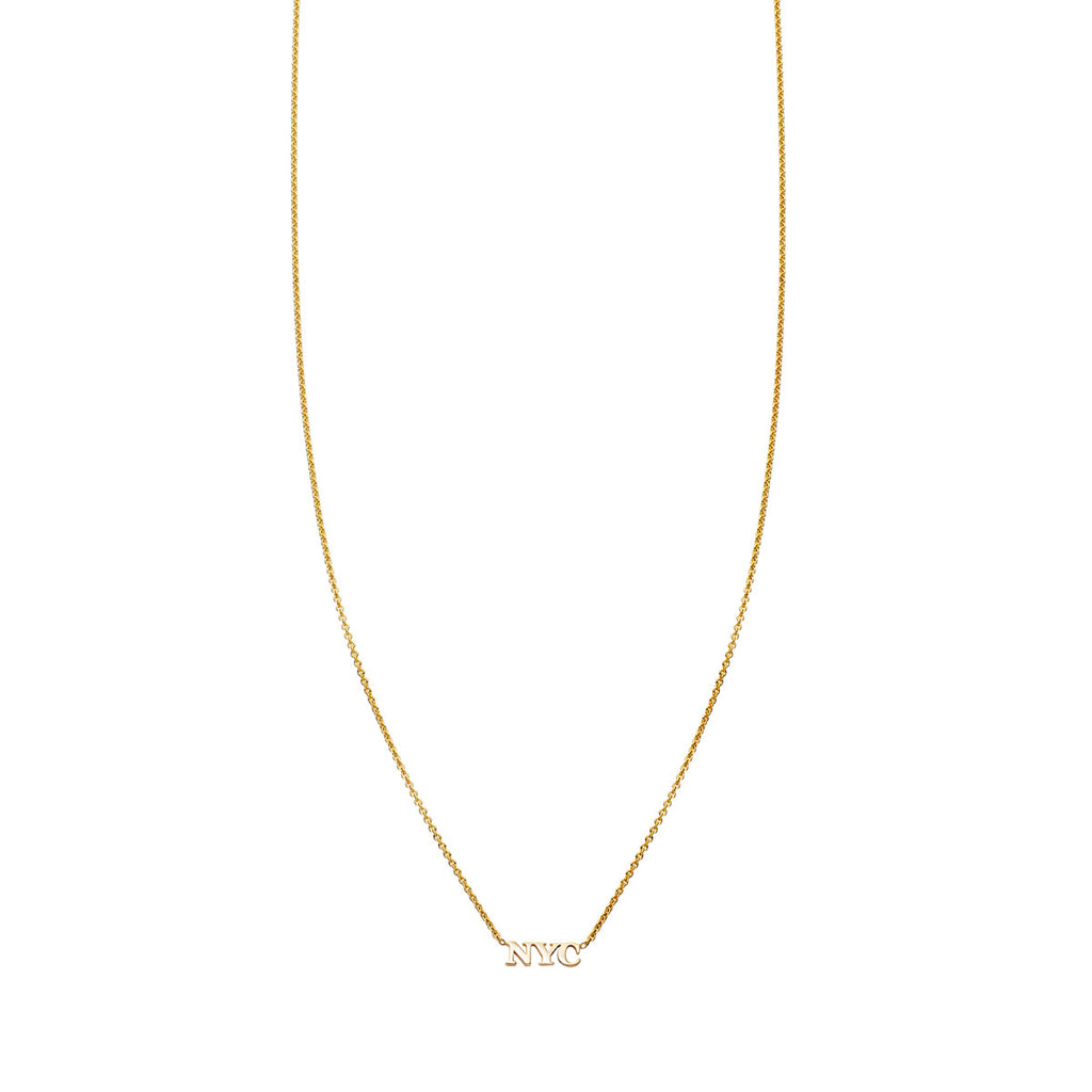 gold nyc necklace PRN 509 14KY