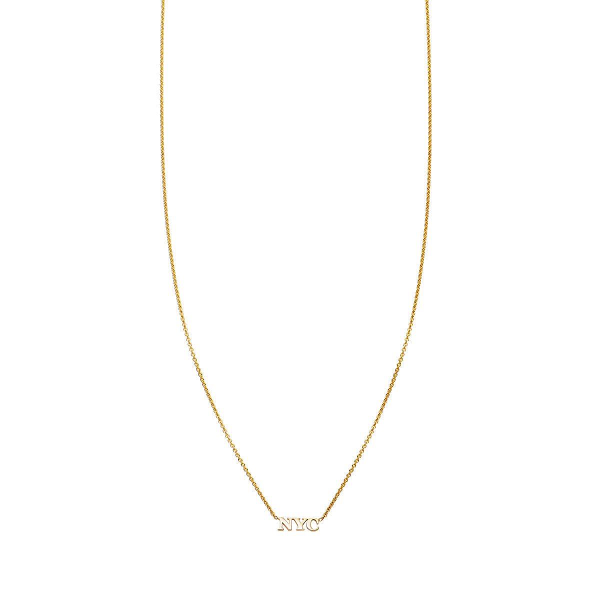 gold nyc necklace PRN 509 14KY