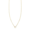Keep Your Heart Open Diamond Necklace in 14k gold, pave white diamonds, delicate open-heart charm, handmade NYC