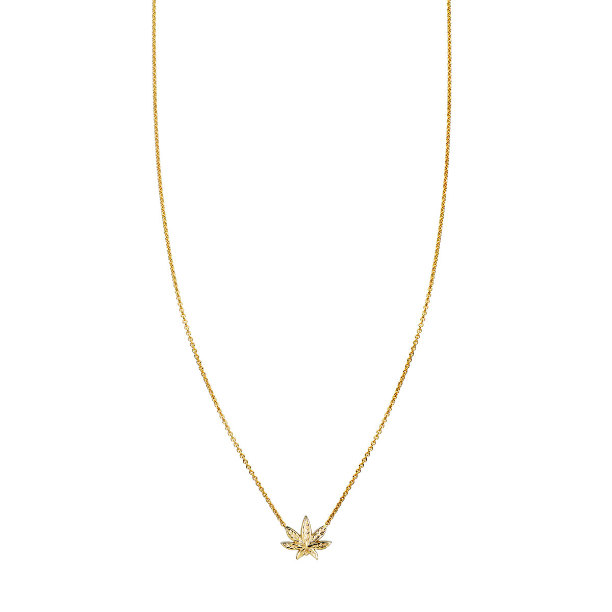 gold pot leaf necklace