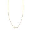 gold sideways cross necklace PRN 002