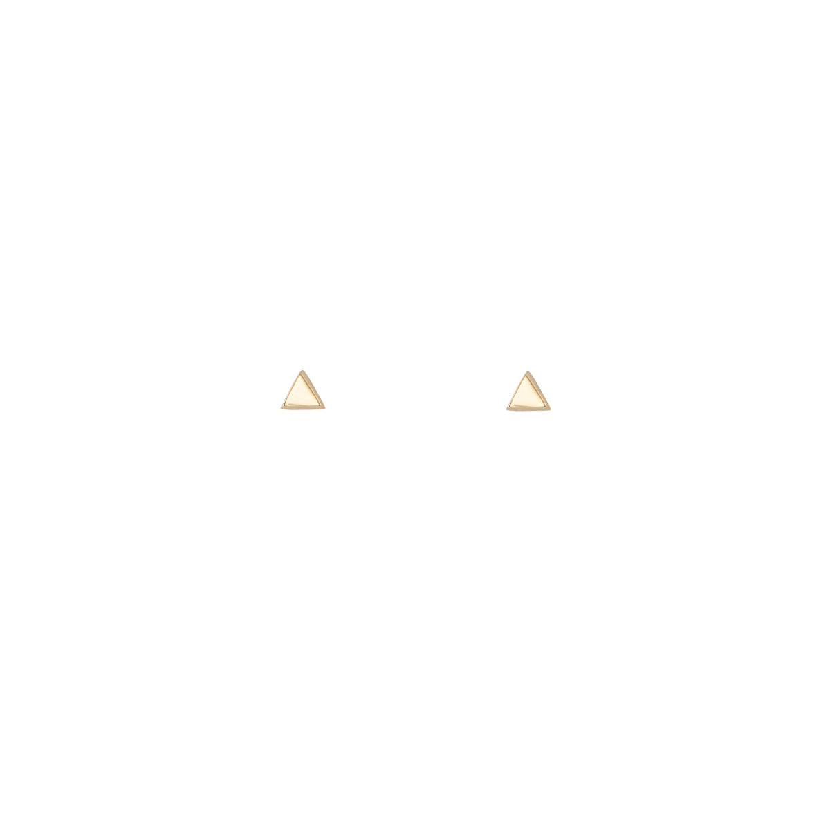 gold triangle stud earrings PRE 414 14KY