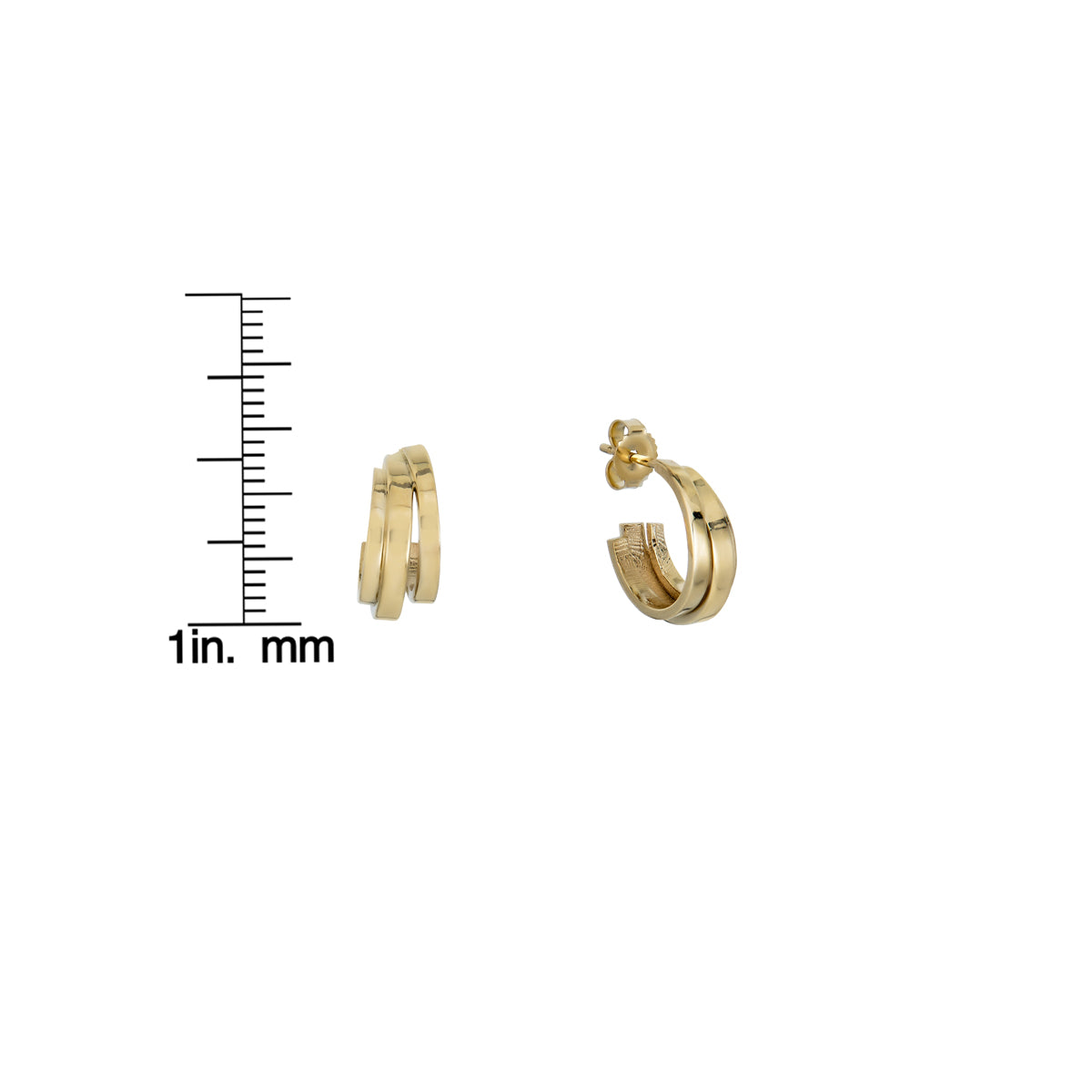 gold triple hoop earring 1