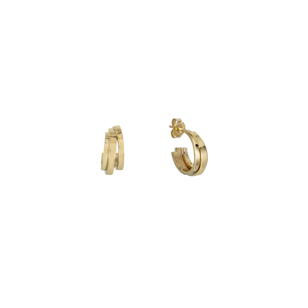 gold triple hoop earring