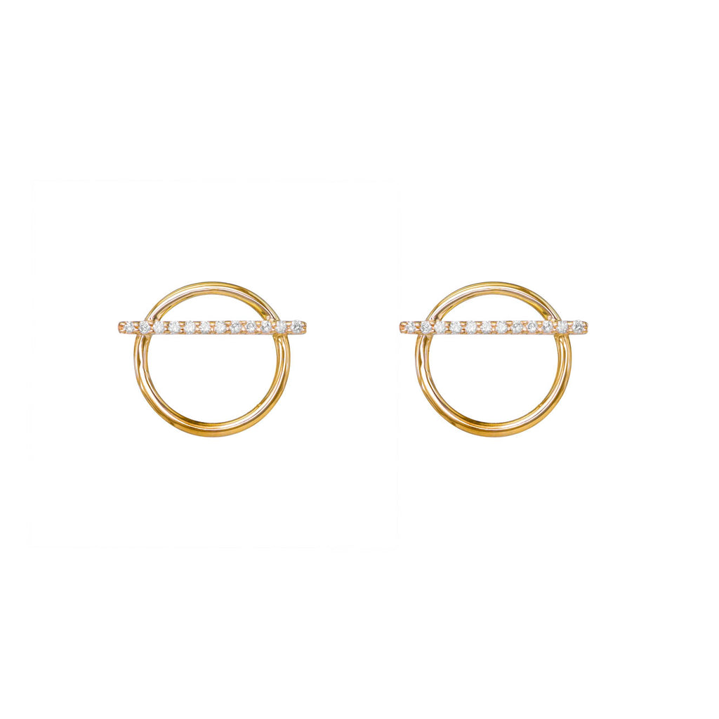 horizontal diamond pave bar hoops PRE 1800 HWD