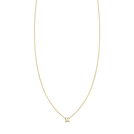 image of gold initial necklace PRN 019 R