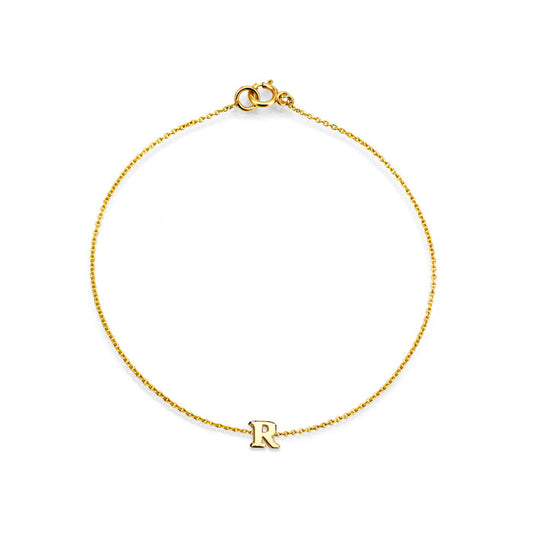 initial alphabet letter gold bracelet