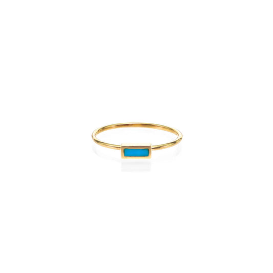 inlayed turquoise rectangle band PRR077 TUR