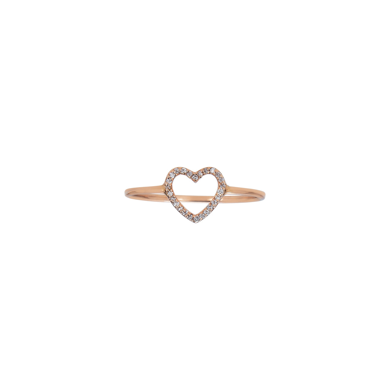 keep your heart open white diamond ring