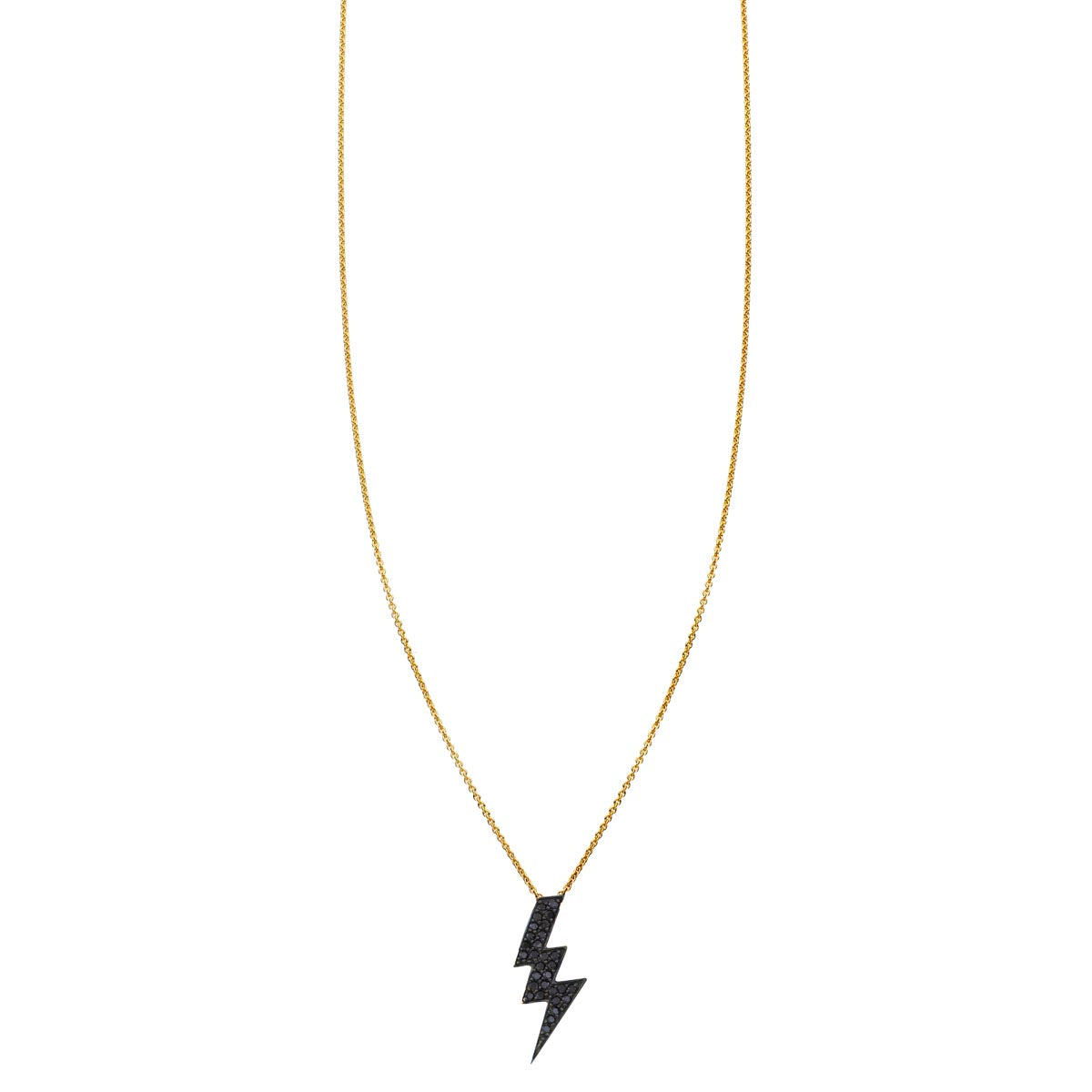 large black diamond lightning bolt necklace prn 483 bd