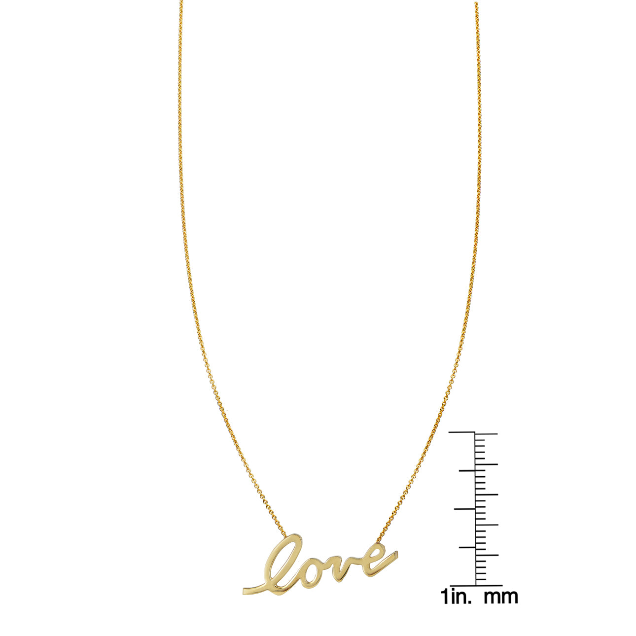 large cursive love necklace PRN225_1