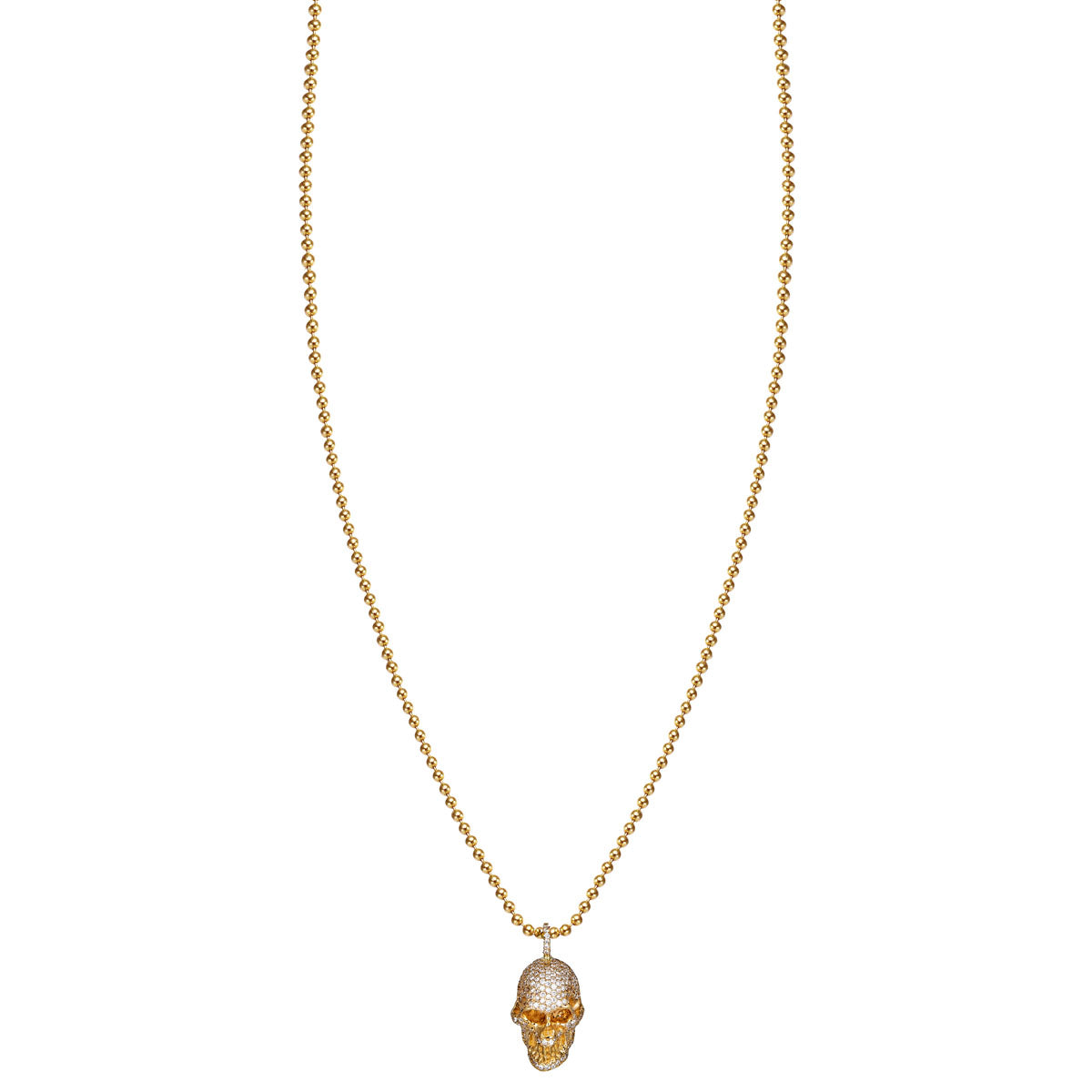 large diamond skull gold necklace