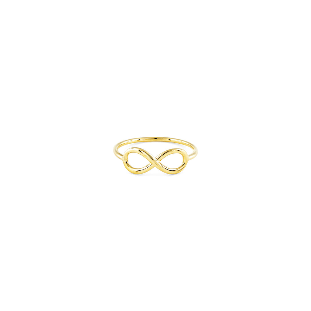 large infinity sign ring in yellow gold PRR 065 14KY