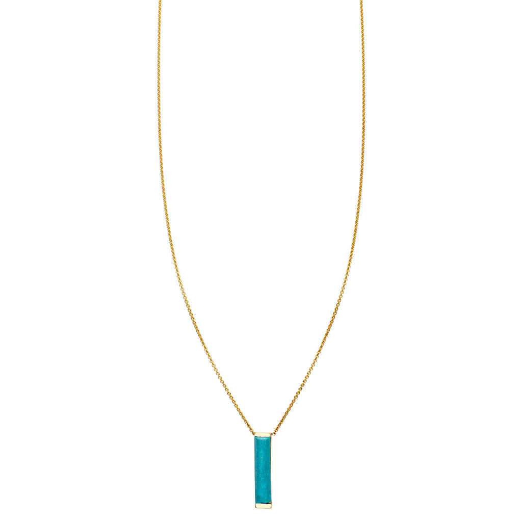 large turquoise bar necklace PRN 500 14K