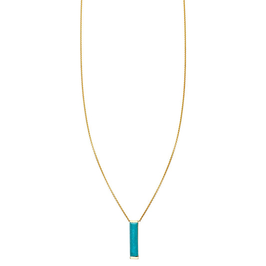 large turquoise bar necklace PRN 500 14K