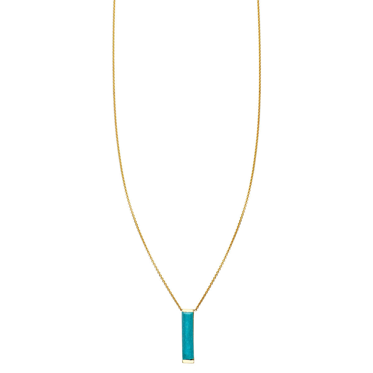 large turquoise bar necklace PRN 500 14K