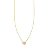 large white diamond folded heart necklace prn 401 wd